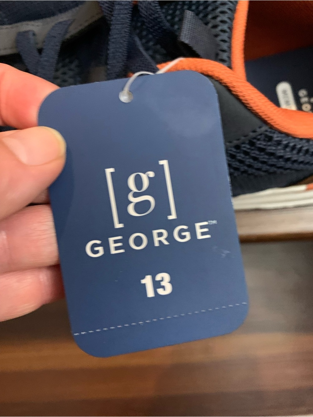 New Men’s George Men's Navy and Orange Athletic Memory Foam Sneakers. Size 13 - Picture 11 of 11